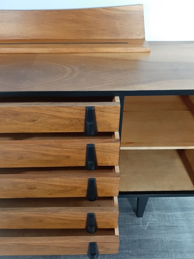 Enfilade in Walnut design Raymond Halas, Polish Vintage 1960s