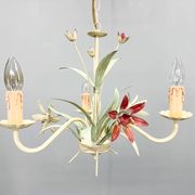 Vintage Metal Floral Chandelier, France, 1970's