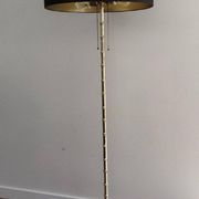 Floor lamp in faux-bamboo style, made of bronze and brass by Jacques Adnet