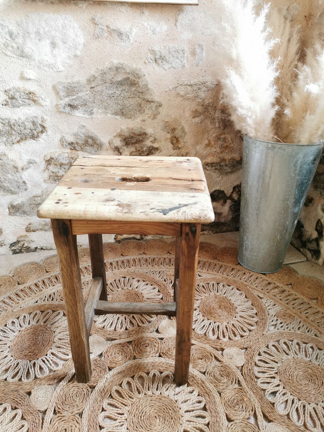 Wooden workshop stool