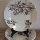 3 plates with hors d'oeuvre in Terre de Fer HB Choisy bird decoration