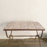 Ceramic and wrought iron coffee table