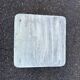 Rustic square farmhouse stool in patinated white wood from the 1960s.