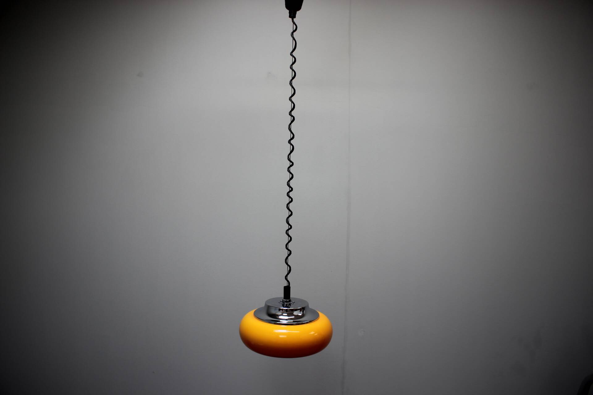 Suspension Harvey Guzzini Orange Space Age, Italy, 1970s