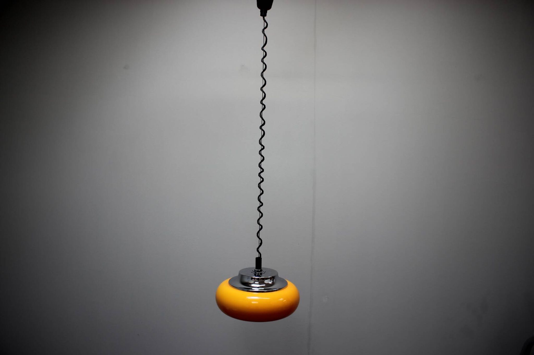 Suspension Harvey Guzzini Orange Space Age, Italy, 1970s