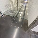 Chromed steel and glass trestle desk circa 1970