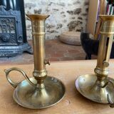 pair of copper candlesticks H20cm in perfect condition