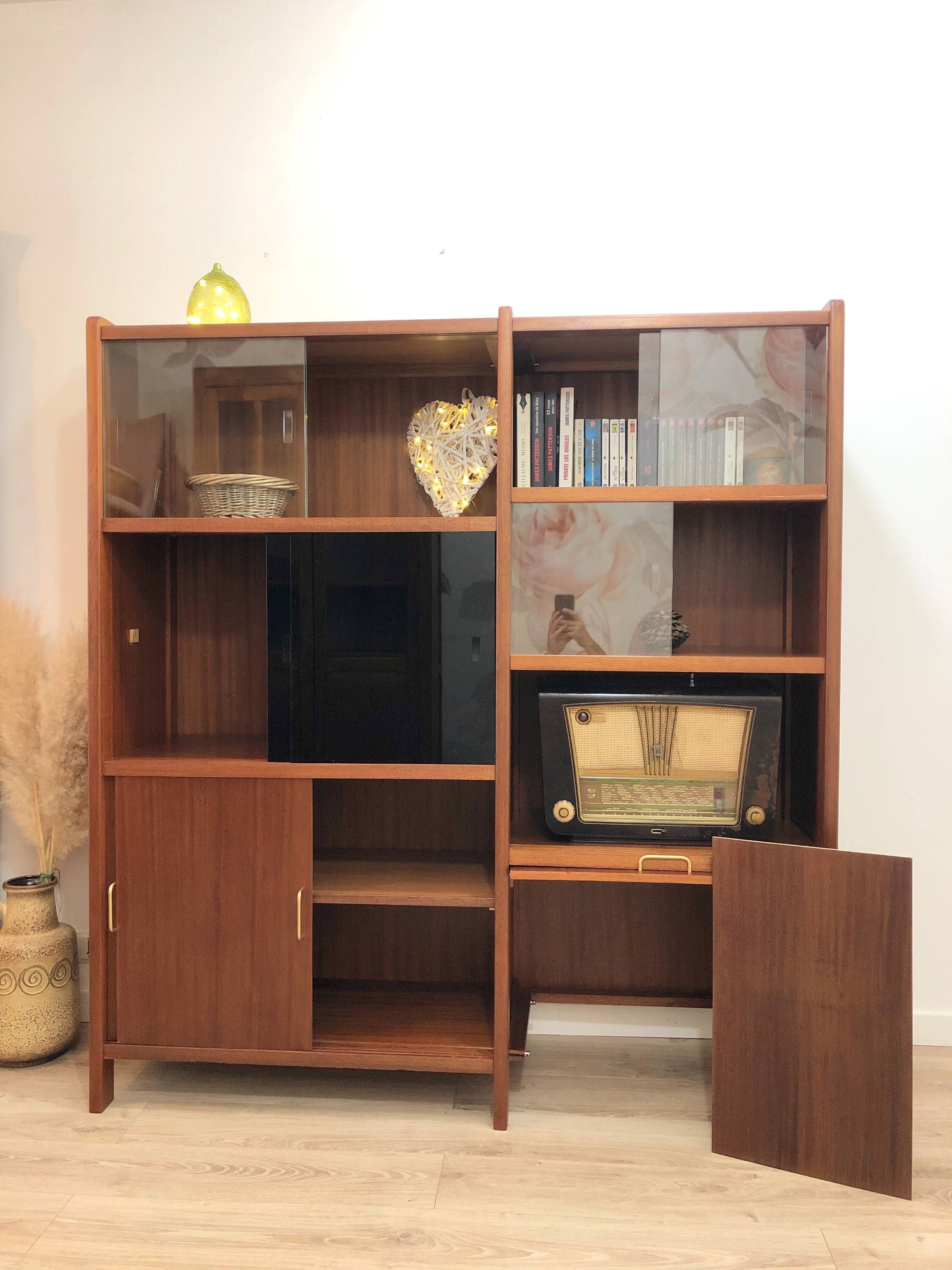1970s teak bookcase