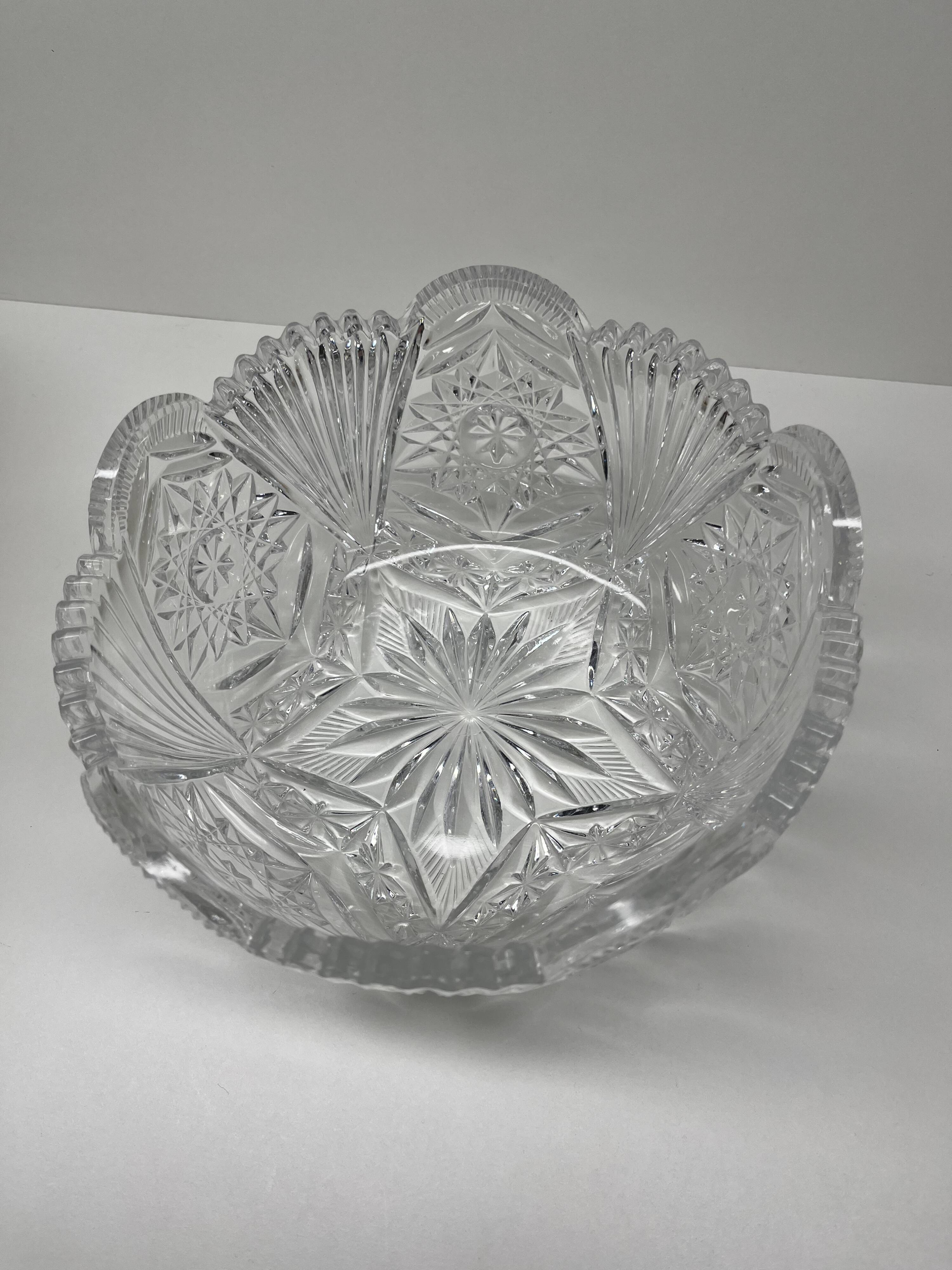Bohemian crystal salad bowl