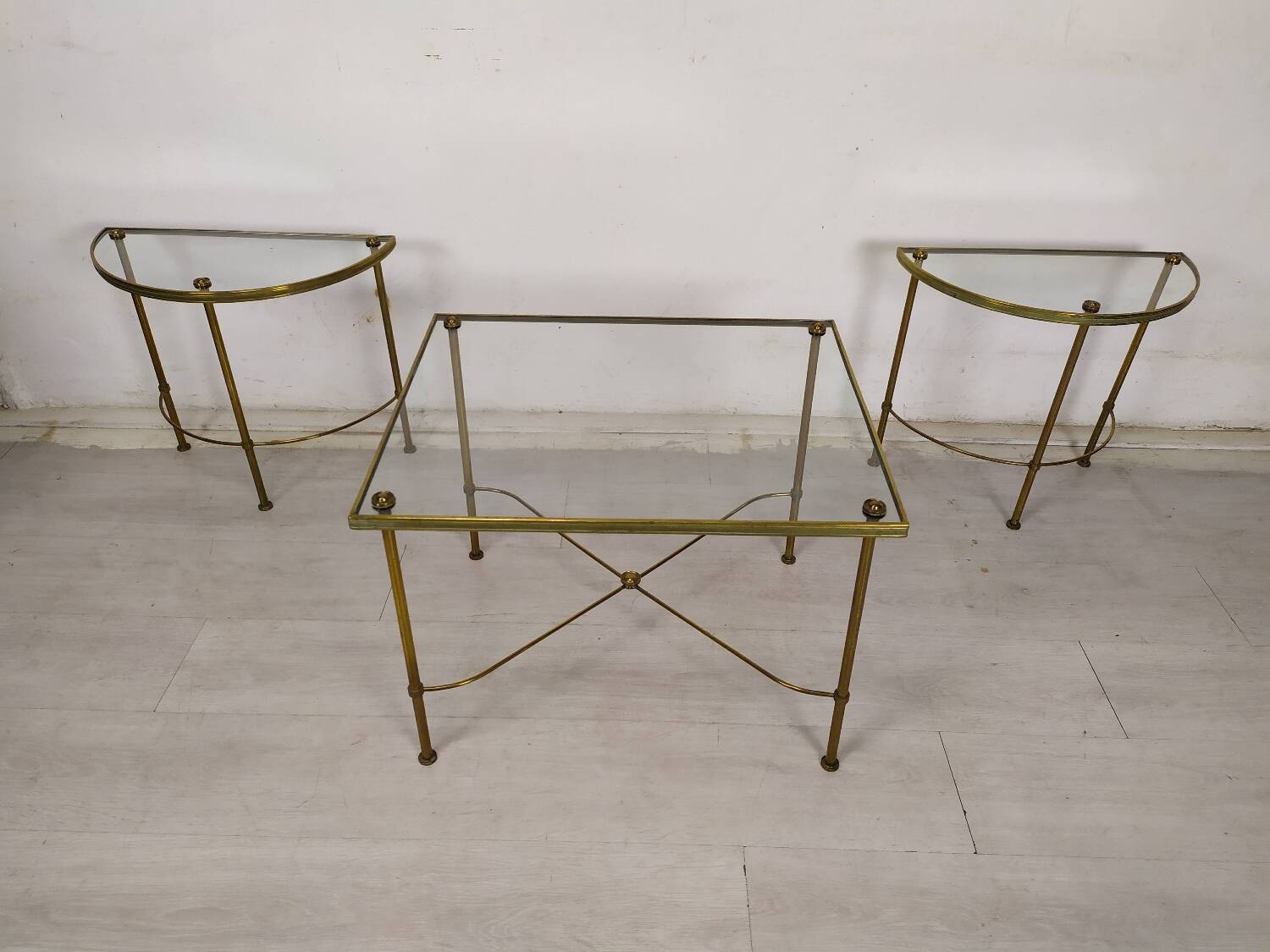 Golden brass coffee tables