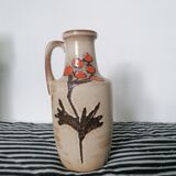 Vase en grès avec fleurs abstraites