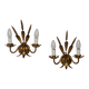 Pair of wheat ear wall lights