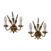 Pair of wheat ear wall lights