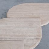 Travertine mid-century nesting coffee tables