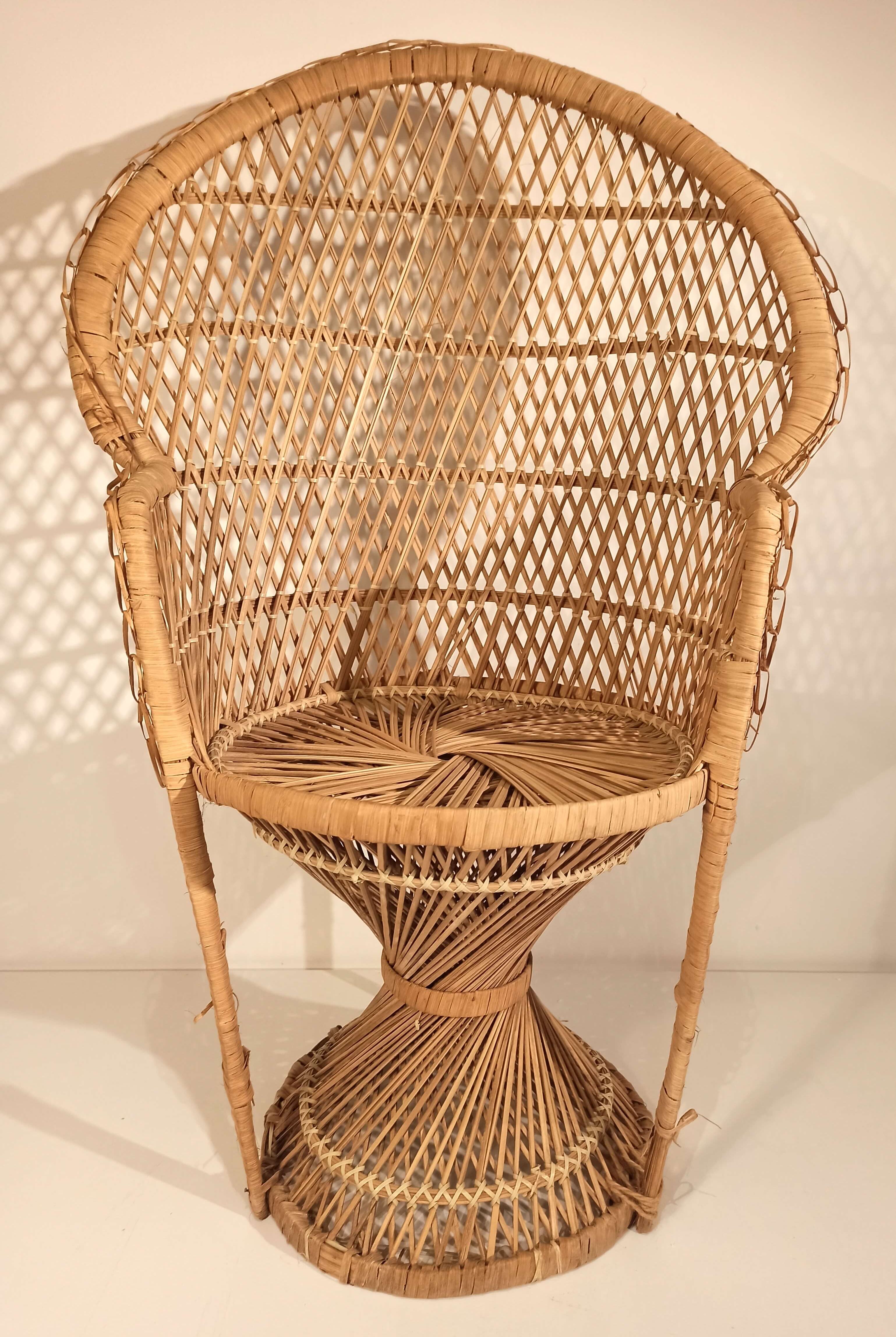 Fauteuil "Emmanuelle" en rotin pour enfant