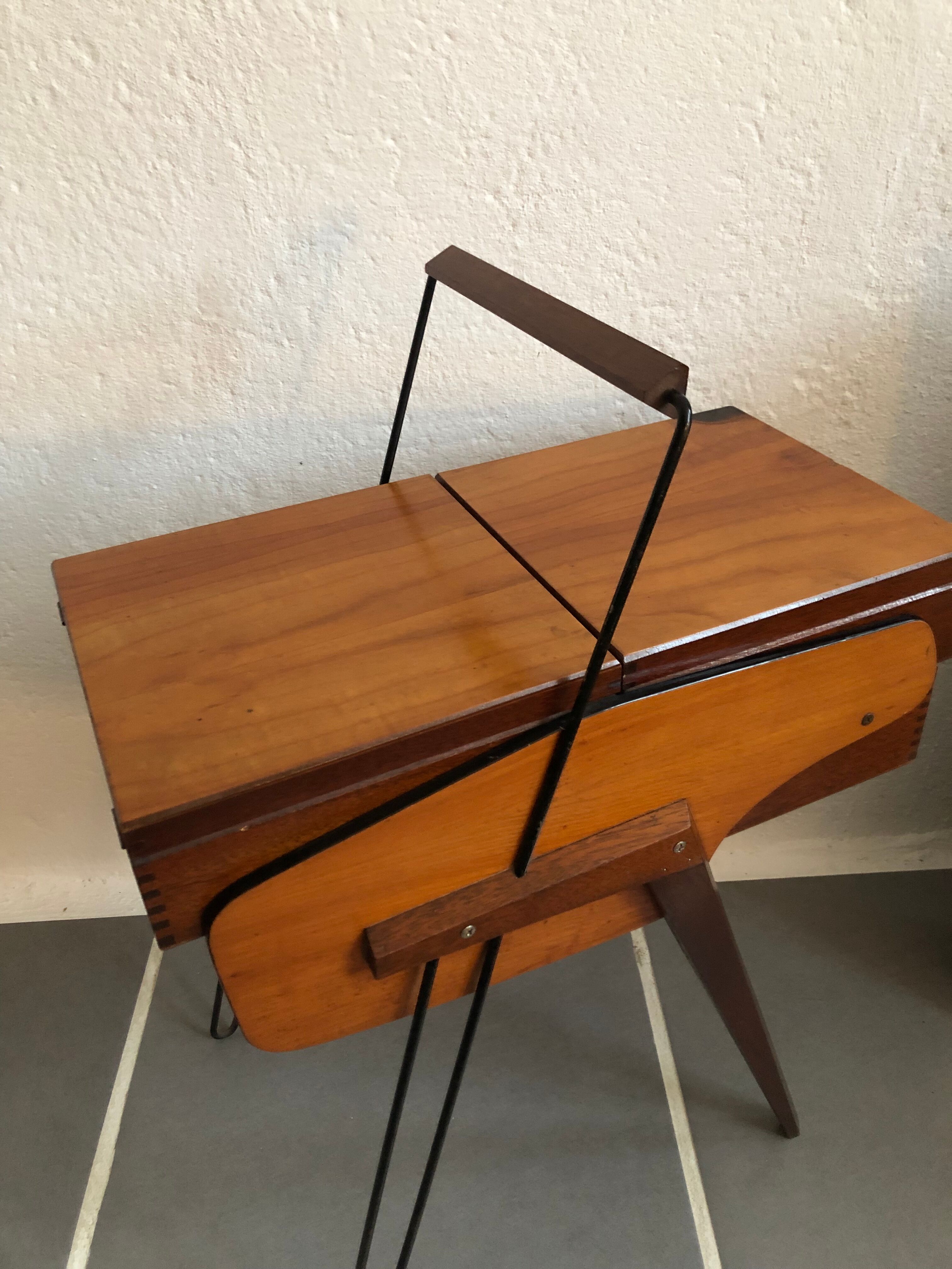 Vintage modernist sewing cart