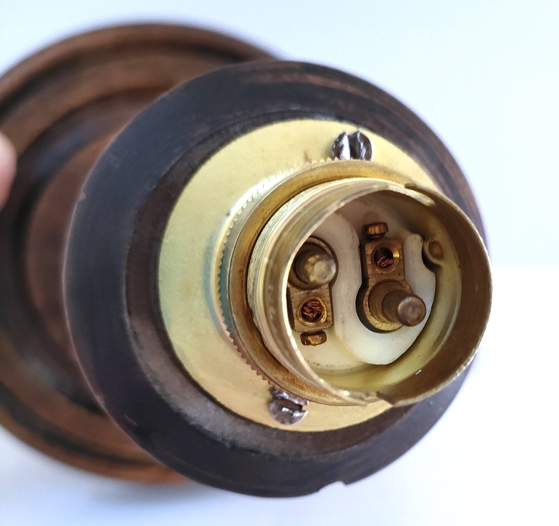 Pied de lampe bois massif par Charles Dudouyt