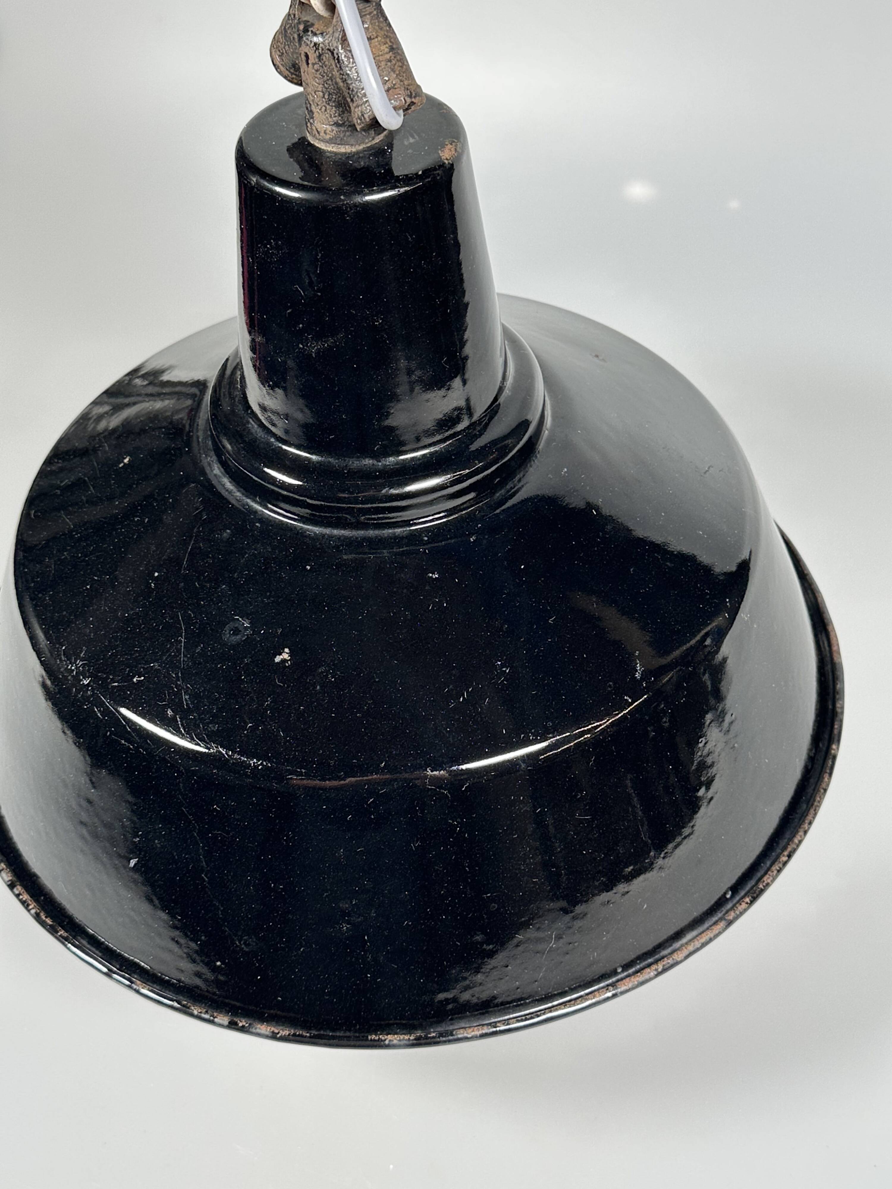 1930s/1940s Ceiling Lamp Industrial Lamp Enamel Loft Metal Bauhaus Design