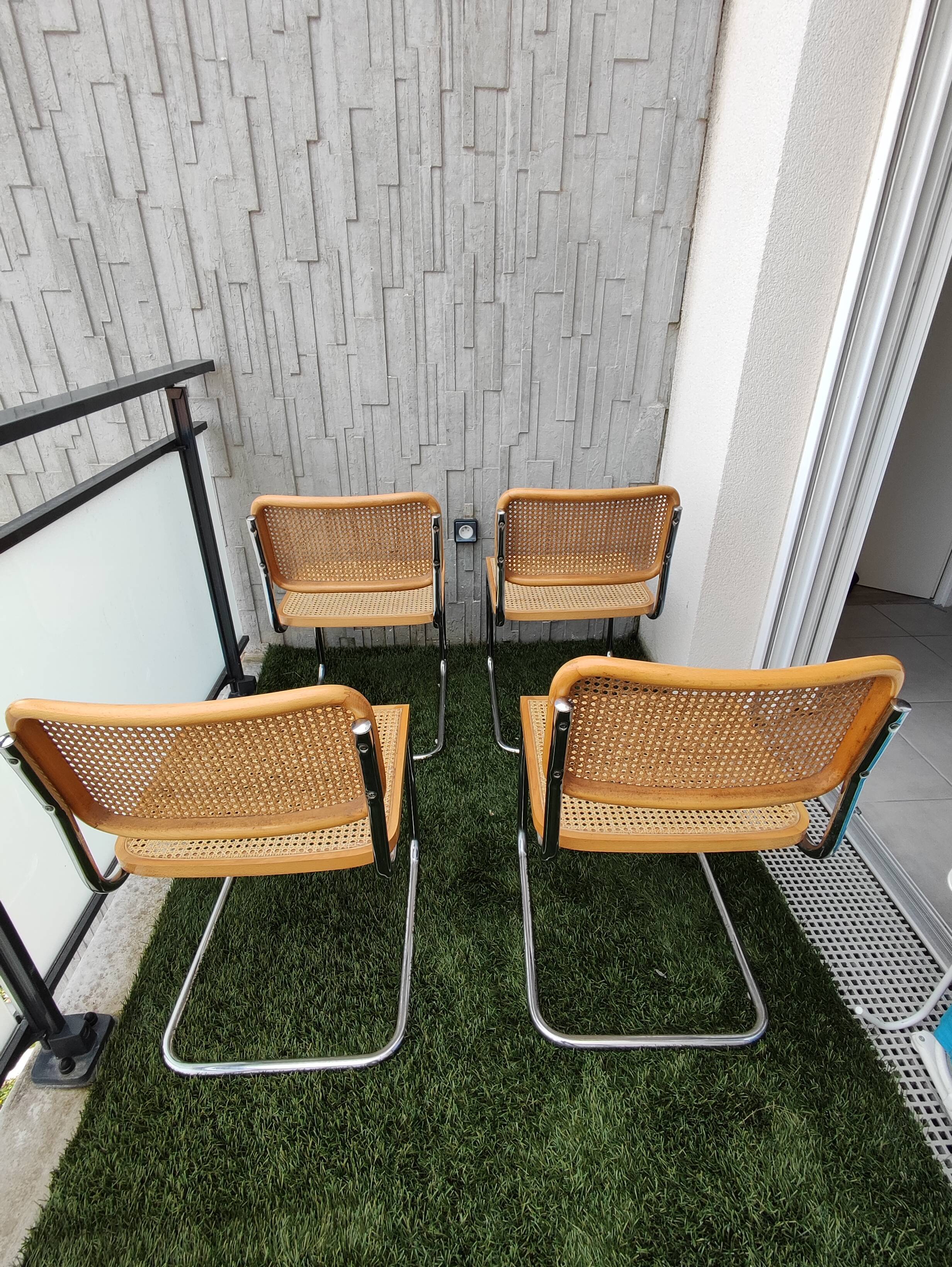 Set of 4 Cesca B32 chairs by Marcel Breuer