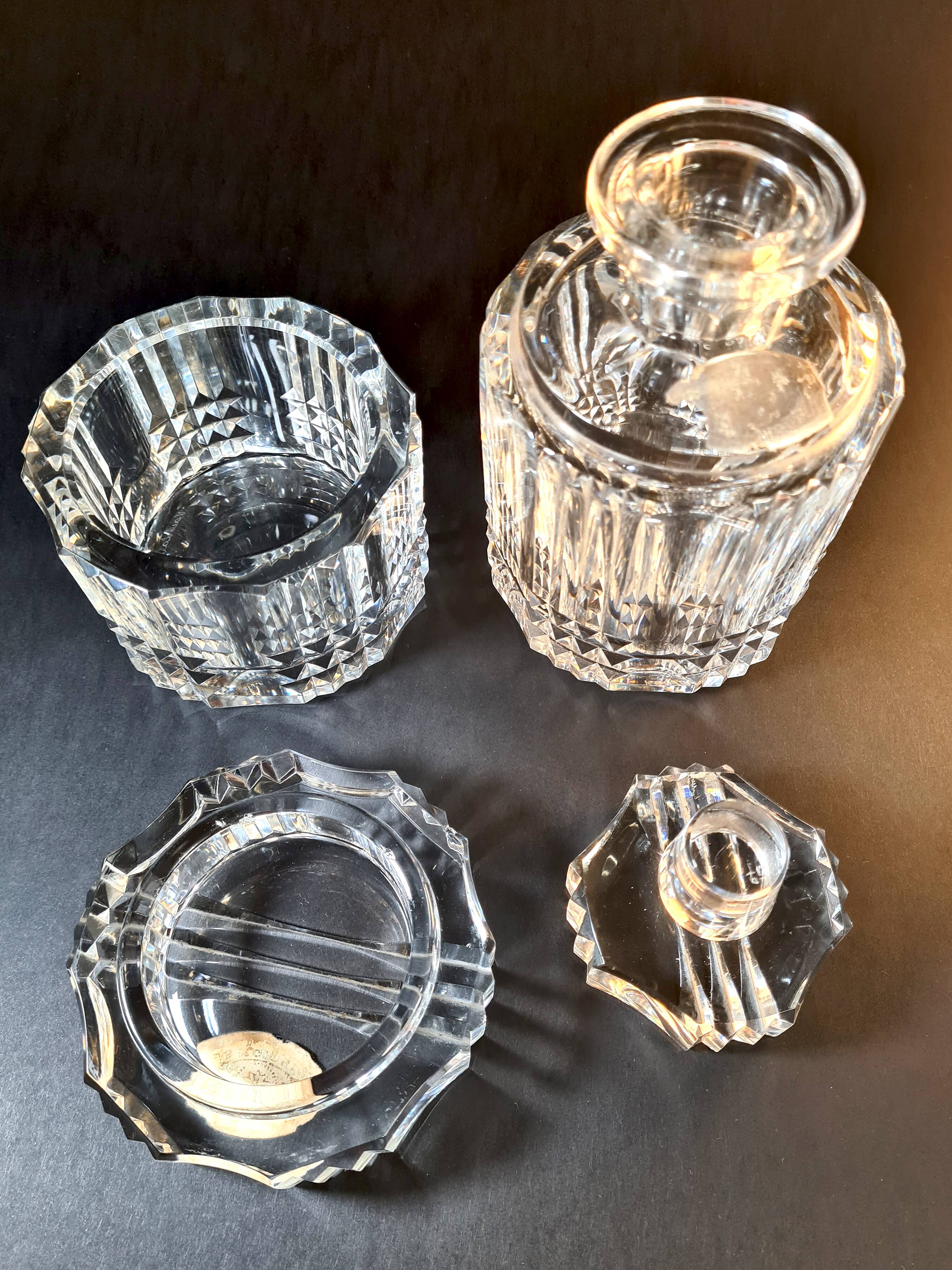 Crystal carafe and ice bucket from Val Saint Lambert – Elegance for the bar.