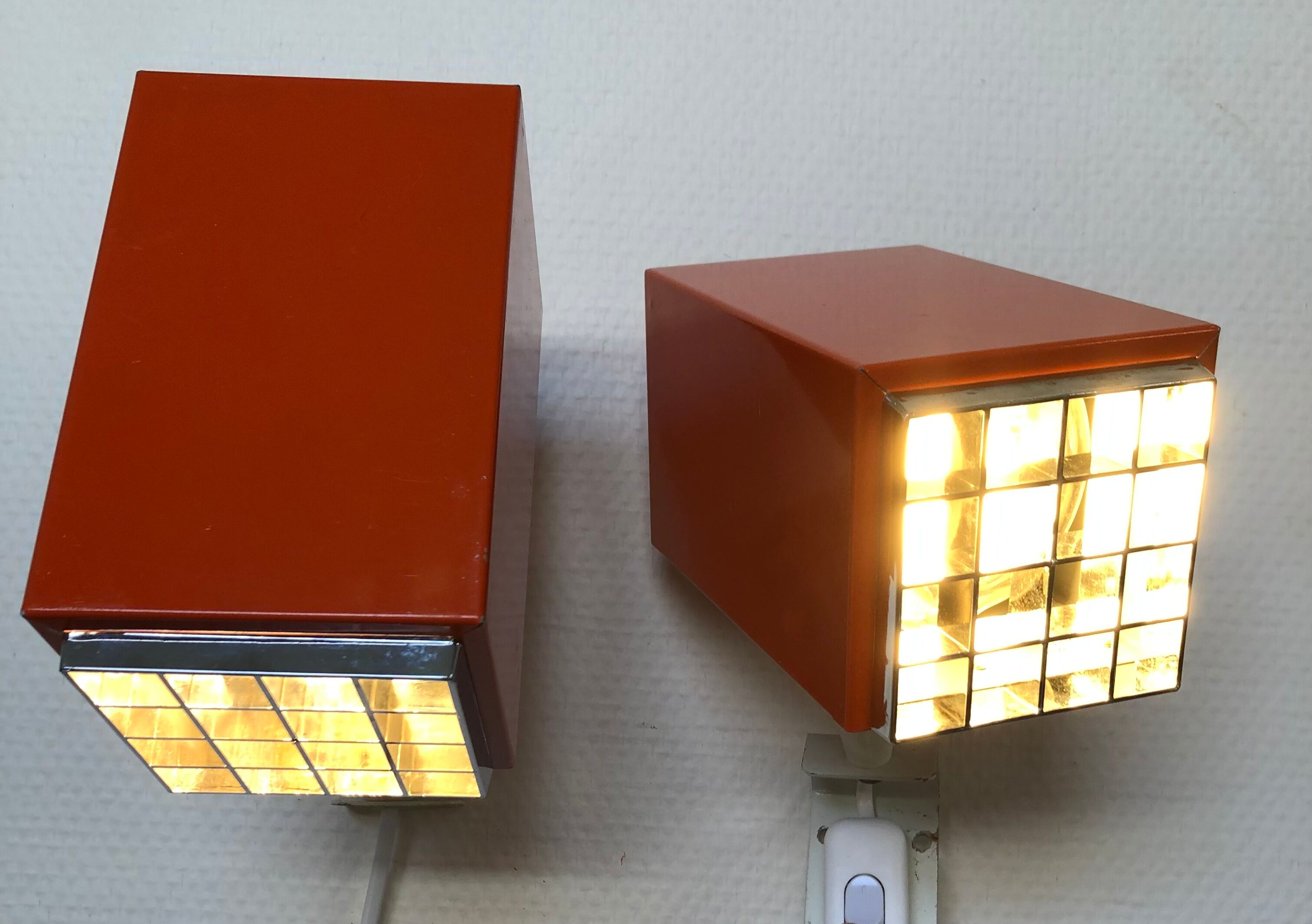 Wall lamps Kuben H-A Jakobsson Sweden Vintage