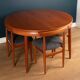 "Roundette" teak dining table & 6 chairs by  Hans Olsen for Frem Rølje 1960
