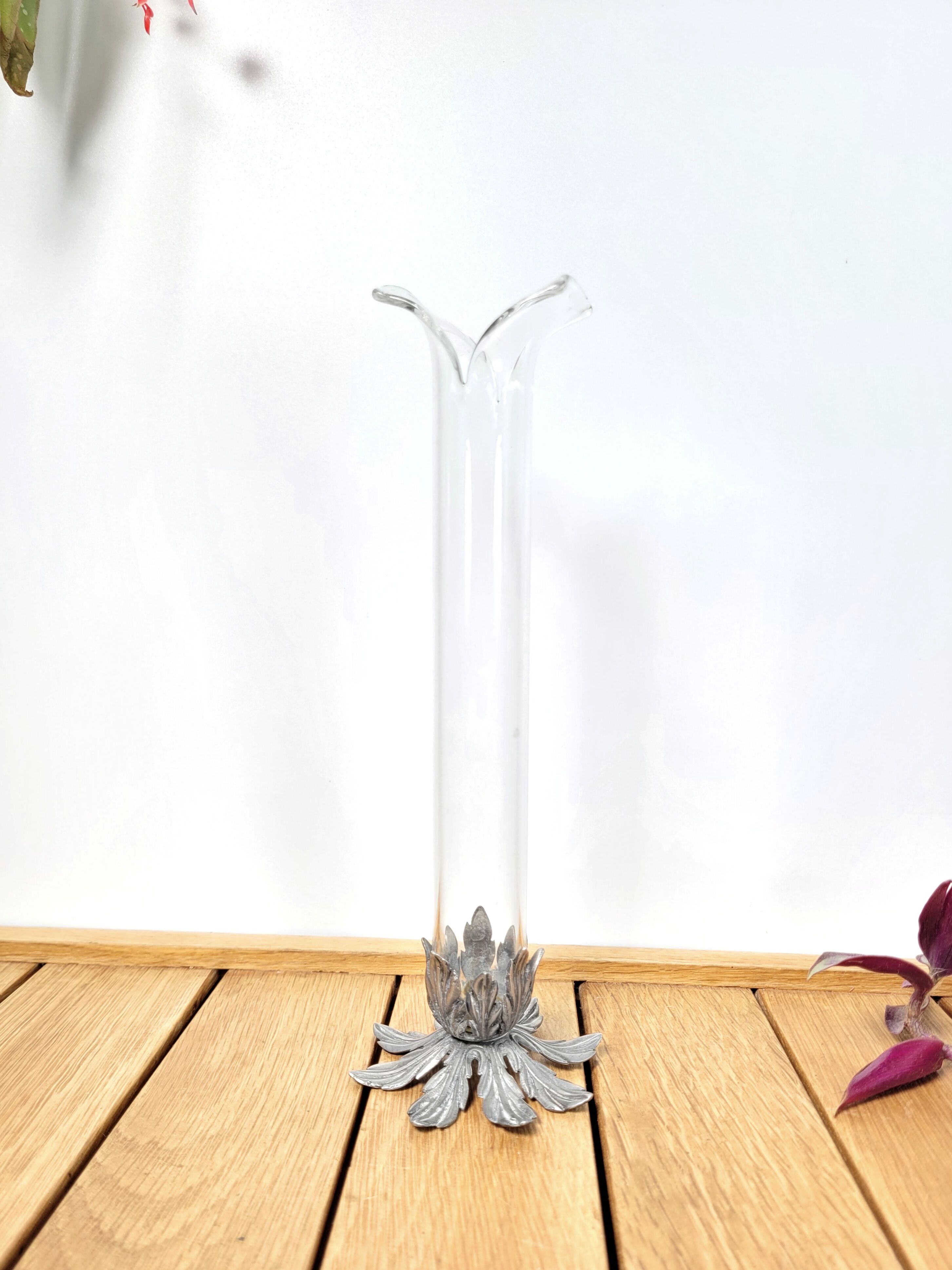 Soliflore old glass & tin