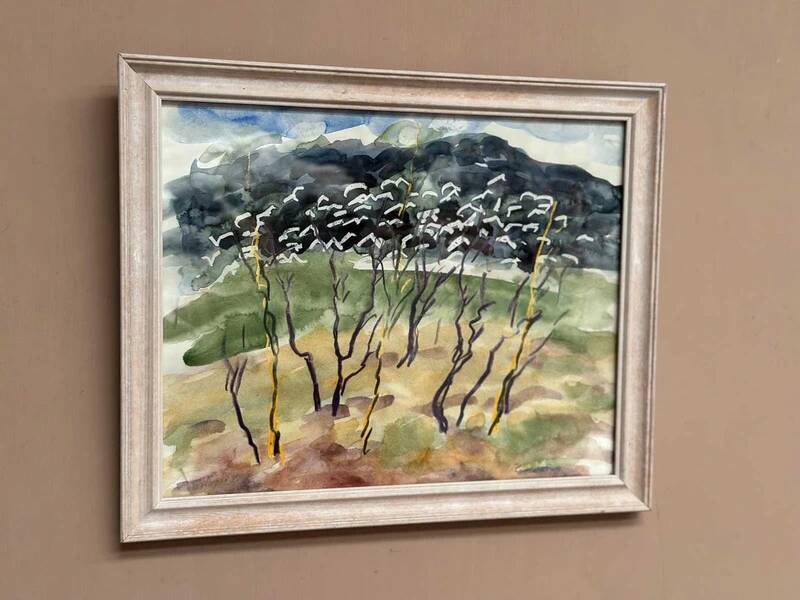 Original Swedish oil on panel “Nature” by René S-G, signed, vintage & framed 34×28cm