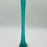 Turquoise glass soliflore in Murano style, Eiffel Tower shape.