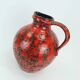 large 1960's VASE fohr-keramik model 490-30 black red relief decor fat lava