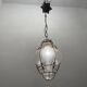 Wrought Iron Murano Glass Light Pendant 1950’s