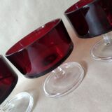 Vintage ruby red Luminarc cups 70'