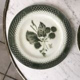 Trio of dessert plates in slurry XIXth