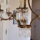 Bronze chandelier with 6 light pendants