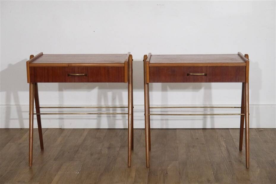 Paire de chevets vintage scandinave en teck