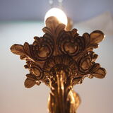 Eight-branched bronze vintage chandelier
