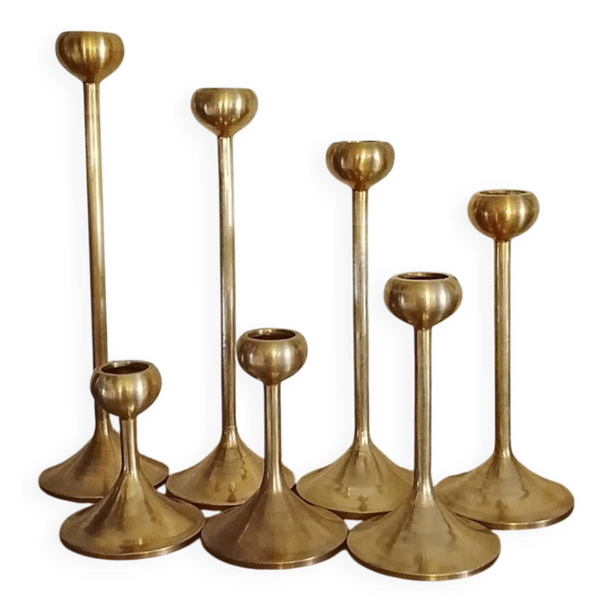 Set of 7 Scandinavian candlesticks