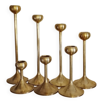 Set of 7 Scandinavian candlesticks