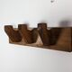 Patère triple vintage esprit art déco en bois massif