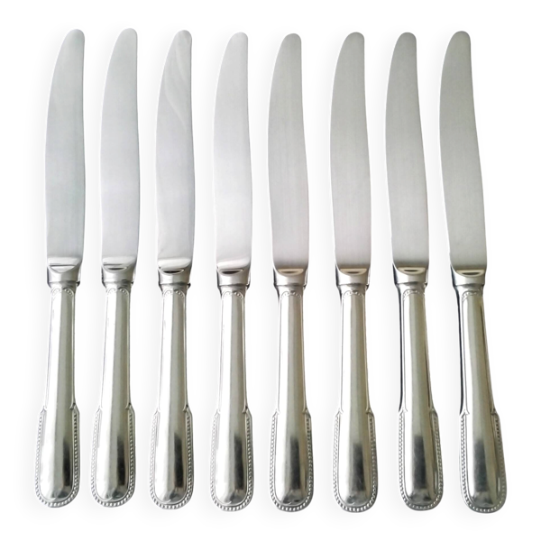 8 Couteaux de table Acier inoxydable Guy Degrenne  Décor Perlé