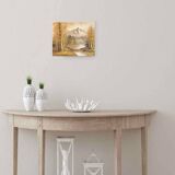 oil on canvas, river forest mountain