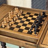1950s walnut chess table
