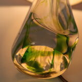 1950s glass table lamp by Kristalunie Maastricht, Netherlands