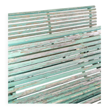 Antique French Park Benches Painted In Greenish Color From 1930s