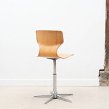 Vintage chair adjustable workshop beech chrome