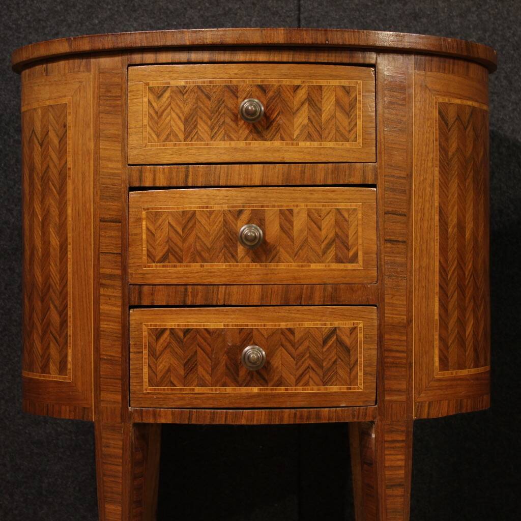Pair of 20th-century Italian inlaid bedside tables