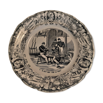Talking plate themed Choisy le Roi Hippolyte Boulenger late nineteenth