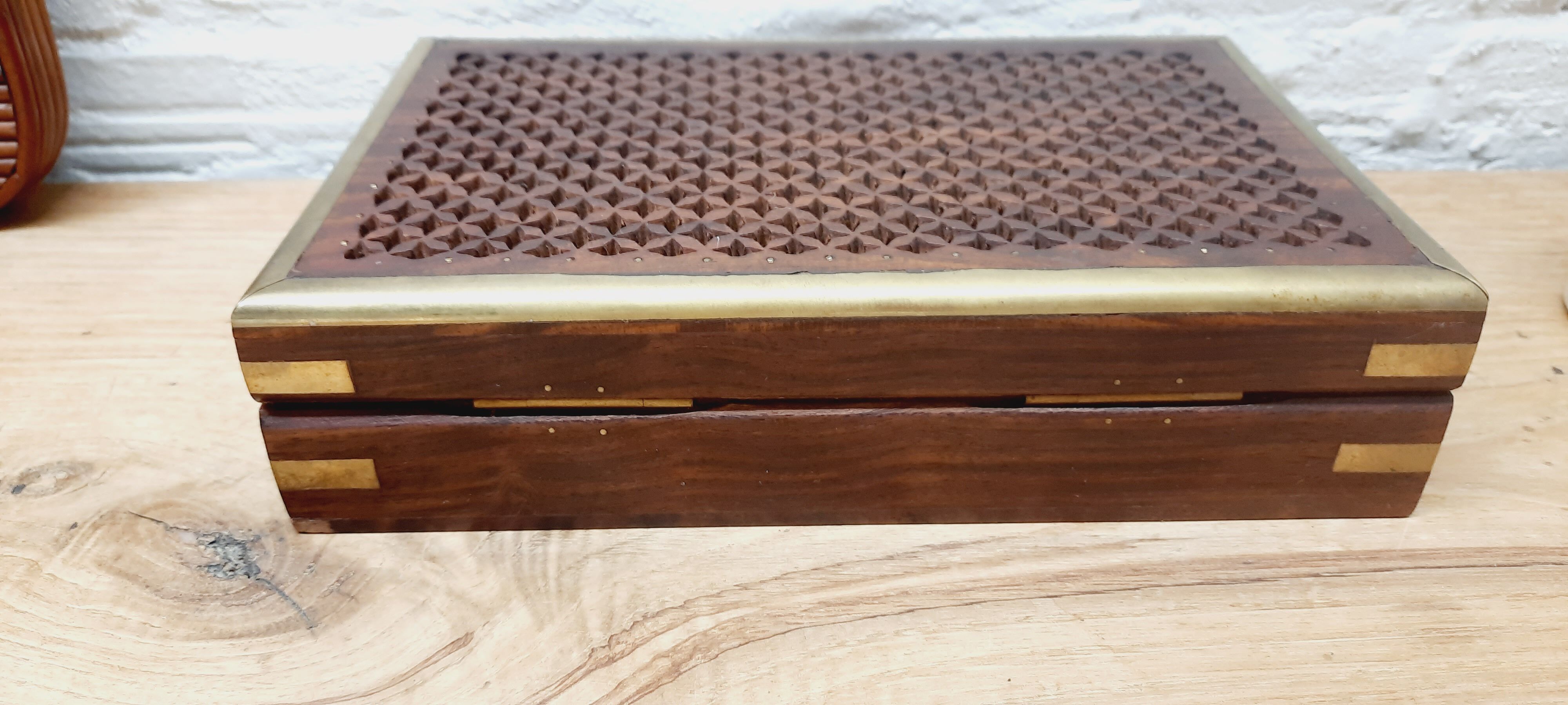 Boite à bijoux bois et laiton