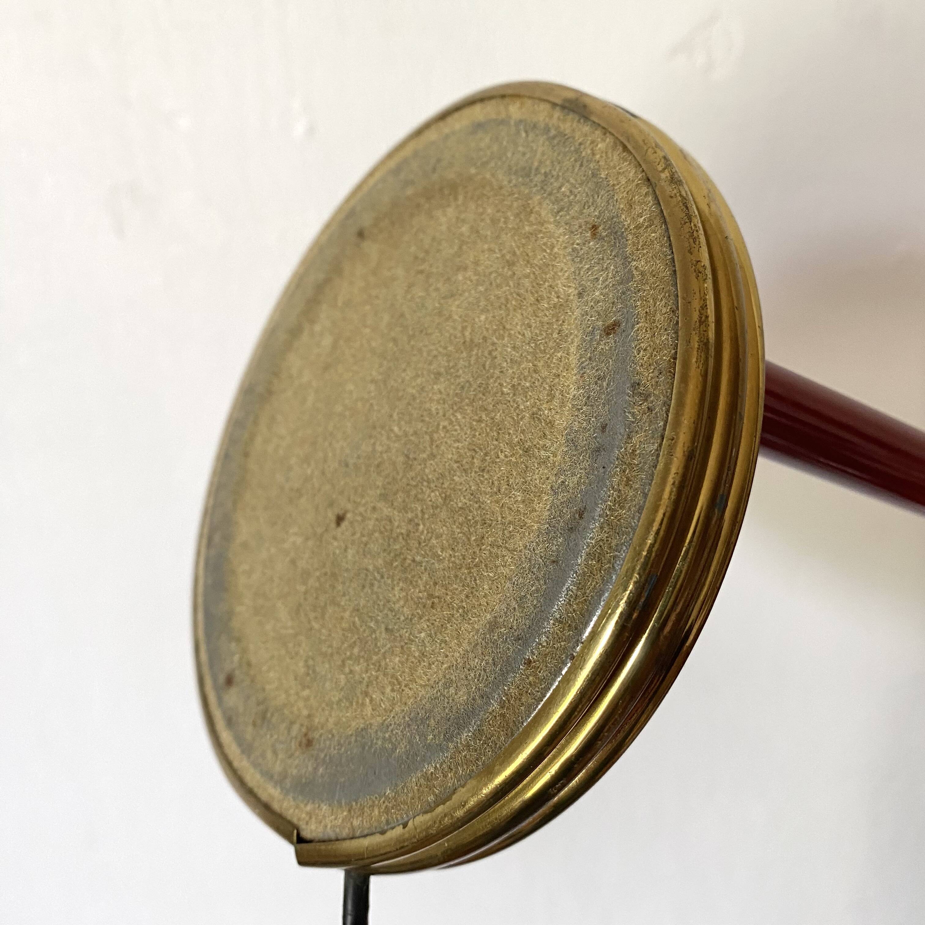 Articulated desk lamp, 1960s, burgundy and gold