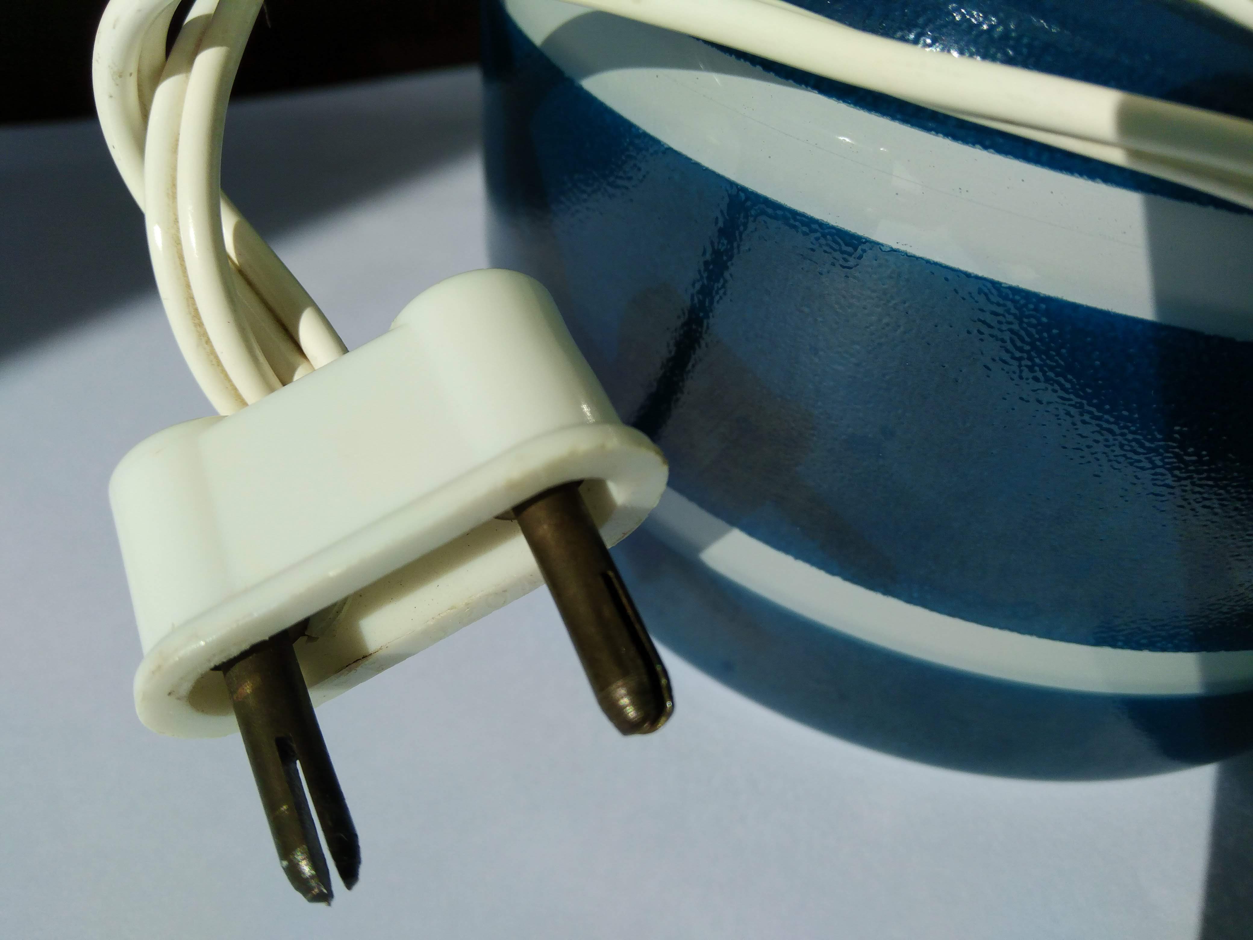 Pair of duck blue and white opaline lamps